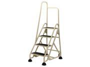Cramer CRA1041R 19 Four Step Stop Step Folding Aluminum Ladder w Right Handrail 66 1 4H Beige