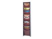 Safco 48" H 12-Pocket Solid Wood Wall-Mount Literature Display Rack  Mahogany