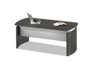 Mayline Medina Series Laminate Curved Desk Base, 72" x 36" x 29-1/2", Gray Steel