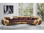 4087 Modern Leather Sectional Sofa With Recliners