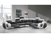 4087 Modern Black and White Leather Sectional Sofa