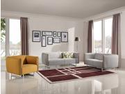 Divani Casa Medora Modern Grey Yellow Fabric Sofa Set