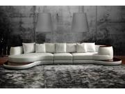 840729101196 Rodus Rounded Corner Italian Leather Sectional Sofa With High Gloss Trim