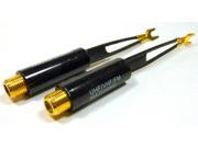Two UHF VHF FM Gold Plated 75 300 Ohm TV Antenna Matching Transformer Coaxial Cable