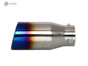 Fedar Exhaust Tip 3 Inlet 4 Outlet 9 Long Dual Wall Rolled Flat End