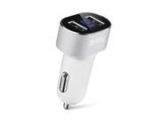 HAVIT 3.1A Dual USB Port Universal Car Charger with Voltage Real Time LED Display and Intelligent Charging Chip White