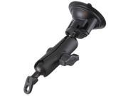 RAM B 166 272U Twist Lock Suction Cup with Double Socket Arm and Angled Base with 9mm Hole