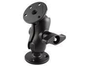 RAM D 101U C 2.25 Diameter Ball Mount with SHORT Double Socket Arm and 2 3.68 Round Bases that contain the AMPs Hole Pattern