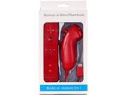 2in1 Built in Motion Plus Remote and Nunchuck Controller for Nintendo Wii Wii U and Mini Wii Red