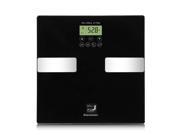 Excelvan Touch Buttons 400 lb Digital Body Fat Scale with Tempered Glass Platform Smart Step on Technology 7 Parameters Body Weight BMI Fat Water Calories