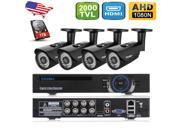 8CH 1080N AHD DVR 4X In Outdoor 2000TVL 960P 1.3MP CCTV Home Security Camera System 1TB HDD