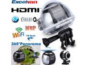 Excelvan WIFI Ultra HD 16MP 3K Waterproof Sport Action Camera 360° Panoramic Video 3D VR Cam Camcorder