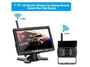 7 TFT LCD Car Rear View Backup Color Monitor Wireless Parking Night Vision Camera Kit