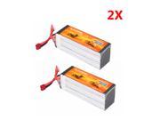 2X FLOUREON 4500mAh 6S 22.2V 45C LiPo RC Battery Pack T Plug for RC Airplane Helicopter Car Truck Boat