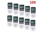 Floureon 10 pack Digital Programmable Plug in Timer Socket Switch LCD Display