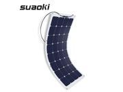 Suaoki 100W Bendable Solar Panel High Efficiency Semi Flexible Sunpower Charger for RV Boat Cabin Tent Car