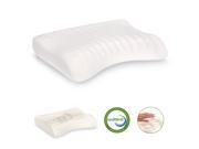 LANGRIA Curved Contoured Memory Foam Pillow Curves Design of Head Neck and Shoulder White