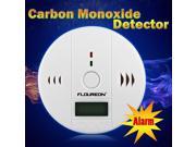 LCD Smoke CO Carbon Monoxide Detector Alarm Sensor White Voice Warning Battery Operated