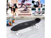 Enkeeo 22 Cruiser Skateboard with Sturdy Deck 4 PU Casters for Kid Youth Adult Black