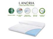 LANGRIA 2 Inch Gel Memory Foam Mattress Topper with Removable Bamboo Cover CertiPUR US Certified Queen