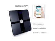 Excelvan Wireless Bluetooth Digital Smart Body Fat Scale Fat Water Bone Mass BMI BMR Body Analyzer with Free APP for iOS Android Devices 180kg 400lbs