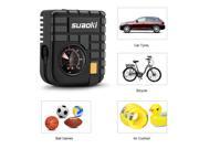 Suaoki Mini Air Compressor 12V DC Electric Portable Tire Inflator with Cigarette Plug Pump to 120 PSI for Cars Trucks Bicycles Balls Black