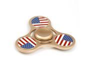 Patriotic American Flag Metal Tri Hand Finger Spinner Fidget Desk Toy Focsing Gyro