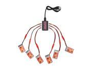 FLOUREON 6Pcs 3.7v 750mAh 30C Upgrade Lipo Battery (JST Plug) with X6 Charger for MJX Quadcopter Drone
