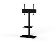 Sonorous PL 2810 Modern TV Floor Stand Mount Bracket with Tempered Glass Shelf For Sizes up to 60 Steel Construction Black