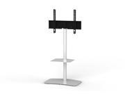 Sonorous PL 2810 Modern TV Floor Stand Mount Bracket with Tempered Glass Shelf For Sizes up to 60 Steel Construction White