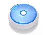PuTwo 7 Day Round Pill Box Tray Medicine Vitamins Storage Container Dispenser Blue 4.2 Ounce