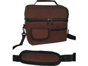 PuTwo Lunch Bag Insulated Tote Large Capacity with Adjustable Shoulder Strap Lunch Bag Allerbaby Brown