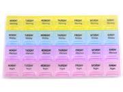 PuTwo Organizer Pill Box Reminder Mediplanner with 28 compartments