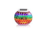 New Arrival Solar Powered Mosaic Glass Color Changing Rainbow LED Light Rechargeable Waterproof Night Light for Indoor or Outdoor Decorations A Great Gift f