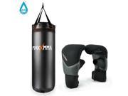 MaxxMMA 3 ft. Water Air Heavy Bag Adjustable 70~120 lbs. Washable Neoprene Heavy Bag Gloves S M