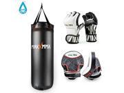 MaxxMMA 3 ft. Water Air Heavy Bag 70~120 lbs. Zebra MMA Grappling Gloves Zebra Mitts