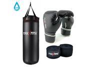 MaxxMMA 3 ft. Water Air Neon Heavy Bag 70~120 lbs. Pro Boxing Gloves 12 oz 180 Nylon Hand Wrap