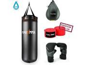MaxxMMA 3 ft. Water Air Heavy Bag 70~120 lbs. Speed Bag Large Neoprene Gloves S M Bamboo Hand Wraps