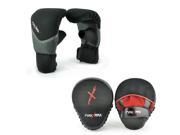 MaxxMMA Boxing MMA Training Kit Pro Punch Mitts Washable Neoprene Bag Gloves Black Red S M