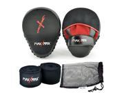 MaxxMMA Pro Punch Mitts 180 Nylon Poly Hang Wrap Black Washable Mesh Bag