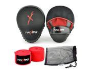 MaxxMMA Pro Punch Mitts 180 Nylon Poly Hang Wrap Red Washable Mesh Bag
