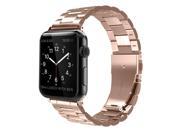 For Apple Watch Band 42mm Solid Stainless Steel Metal Replacement Wrist Bands for Apple Watch Series 3 / 2 / 1 Rose Gold For Apple Watch Band 42mm Solid Stainless Steel Metal Replacement Wrist Bands for Apple Watch Series 3 / 2 / 1 Rose Gold