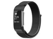 For Fitbit Charge 2 Band, Nylon Sport Loop Breathable Nylon Replacement Strap Wrist bands with Adjustable Closure Black