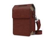 For Fujifilm Instax SHARE SP-2 Smart Phone Printer Leather Case Bag Cover w/ Removable Shoulder Strap, Brown