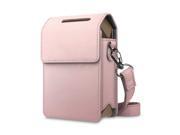 For Fujifilm Instax SHARE SP-2 Smart Phone Printer Leather Case Bag Cover w/ Removable Shoulder Strap, Rose Gold