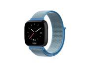 For Fitbit Versa Bands, Lightweight Nylon Sport Loop Wrist Strap Replacement Band Adjustable Closure Wristband Blue