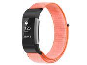 For Fitbit Charge 2 Band, Nylon Sport Loop Breathable Nylon Replacement Strap Wrist bands with Adjustable Closure Orange