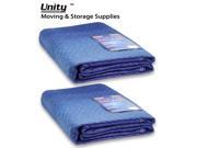 2 Pack Heavy duty Moving blankets Professional protection pads 72x80 Double Deep Blue 6256x2