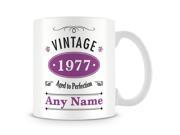 Vintage 1977 Age 40 Personalised Mug Cup Customised 40th Birthday Gift add any name year age photo colour Purple