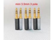Mini 4PCS Gold 3 pole tracks stereo 3.5mm plug male for 2.8mm Headphone jack cable Audio cable connector